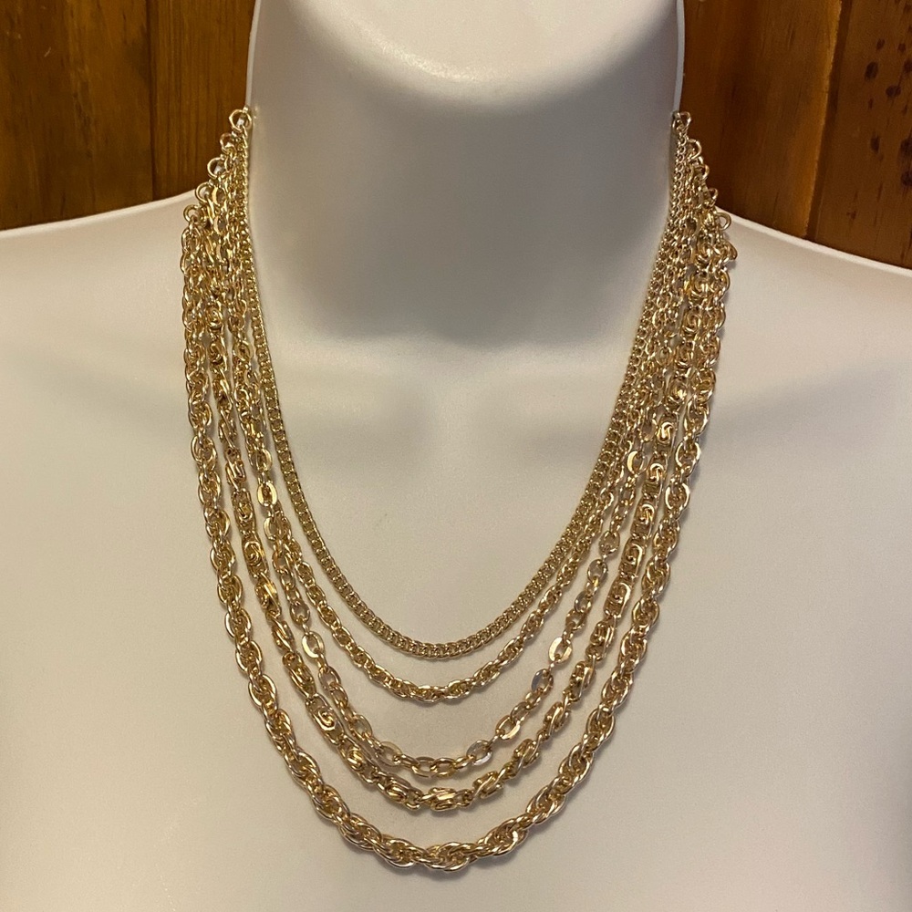 Western Germany signed layered necklace multi-strand MCM piece